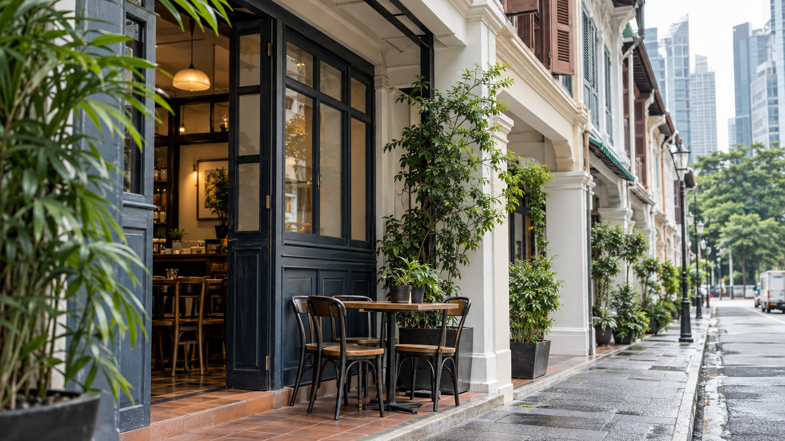 Illustrative Singapore commercial scene for 171 Telok Ayer Street shophouse offered for sale with tenants in place