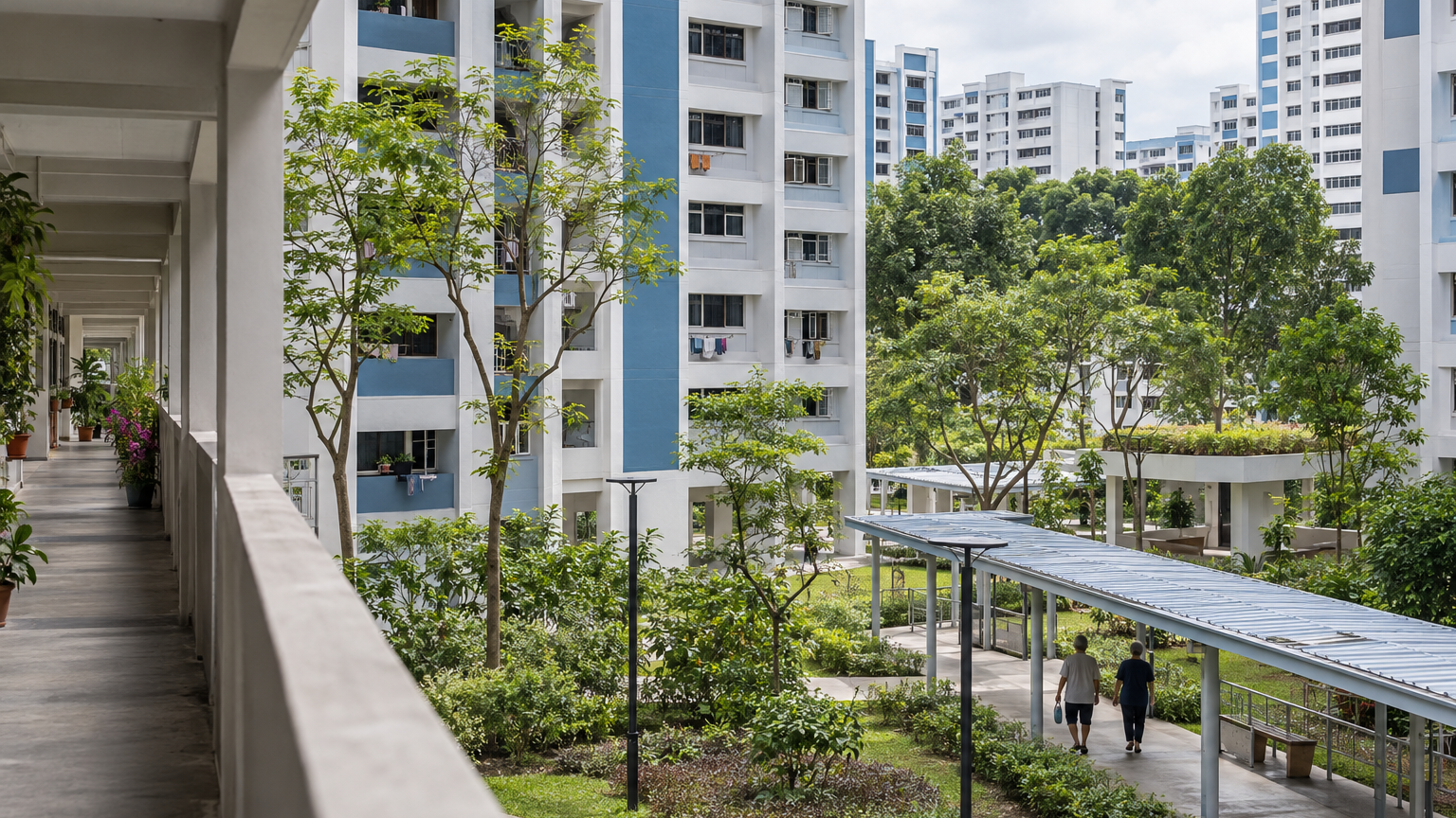 Illustrative Singapore hdb scene for HDB Smart Hoists Could Let Two Workers Handle Six BTO Site Lifts
