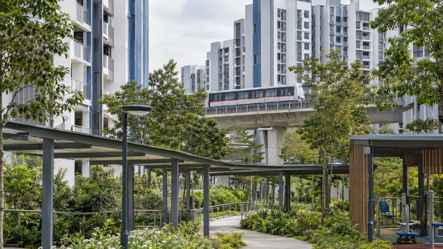 Illustrative Singapore hdb scene for How Tampines GreenOpal’s Builder Recovered Three Months Above an MRT Tunnel