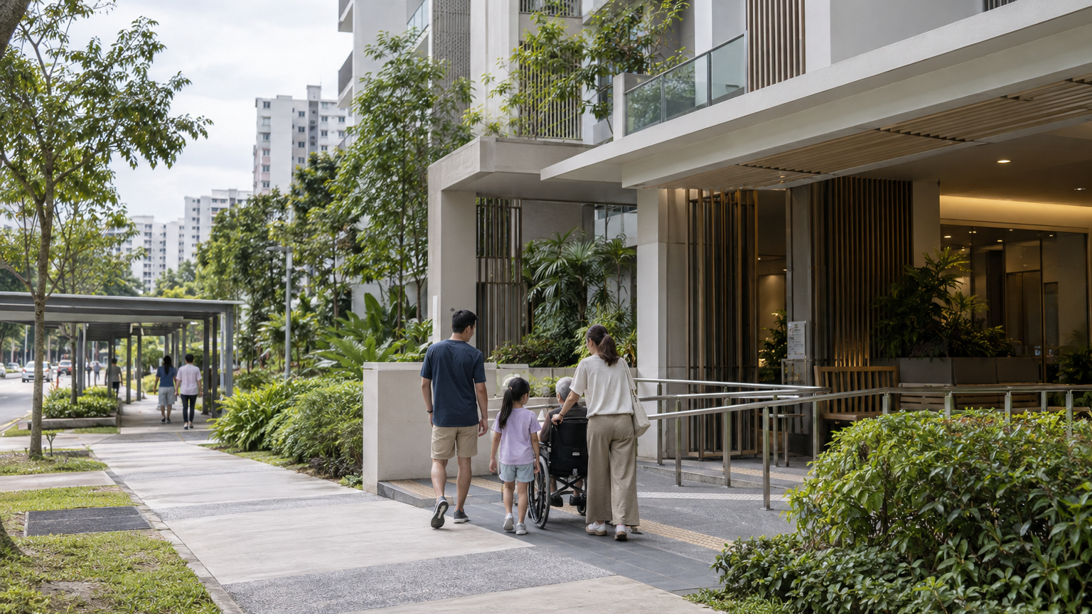 Singapore general property scene illustrating Indranee asks developers to make family spaces work across generations