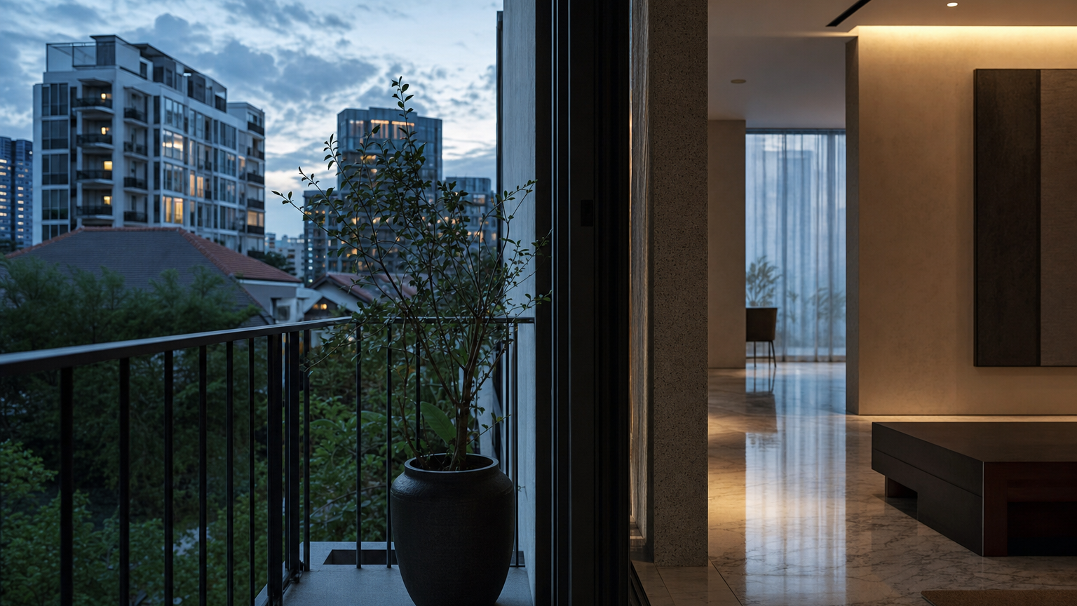 Singapore general property scene illustrating One Fort reaches $2,100 psf as selective demand lifts District 15 freehold resales