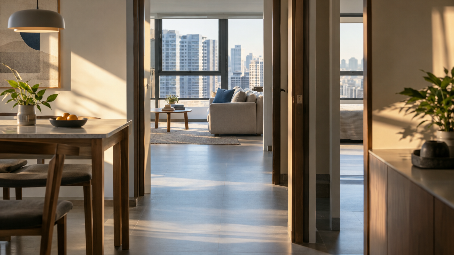 Illustrative Singapore interior scene for Pinnacle@Duxton four-room flat sells for record S$1.588 million
