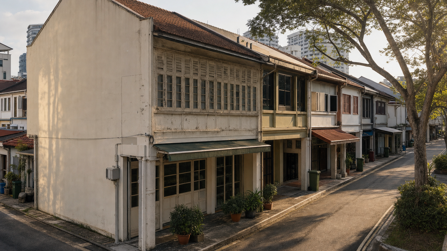 Singapore commercial property scene illustrating Serangoon Garden’s $10.8m shophouse puts scarce frontage to a yield test