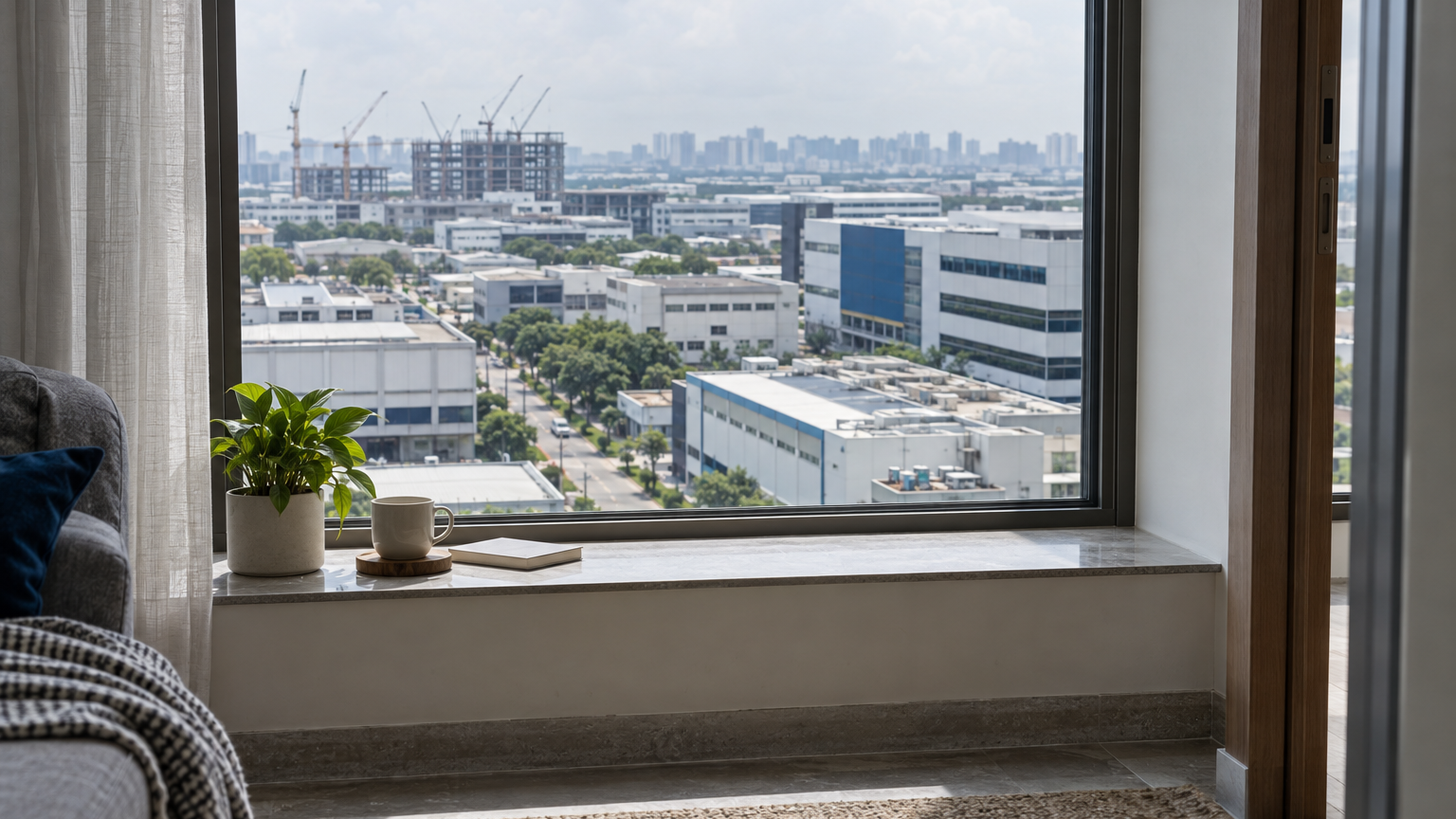 Illustrative Singapore interior scene for Singapore industrial rents rise again, even as more space sits empty