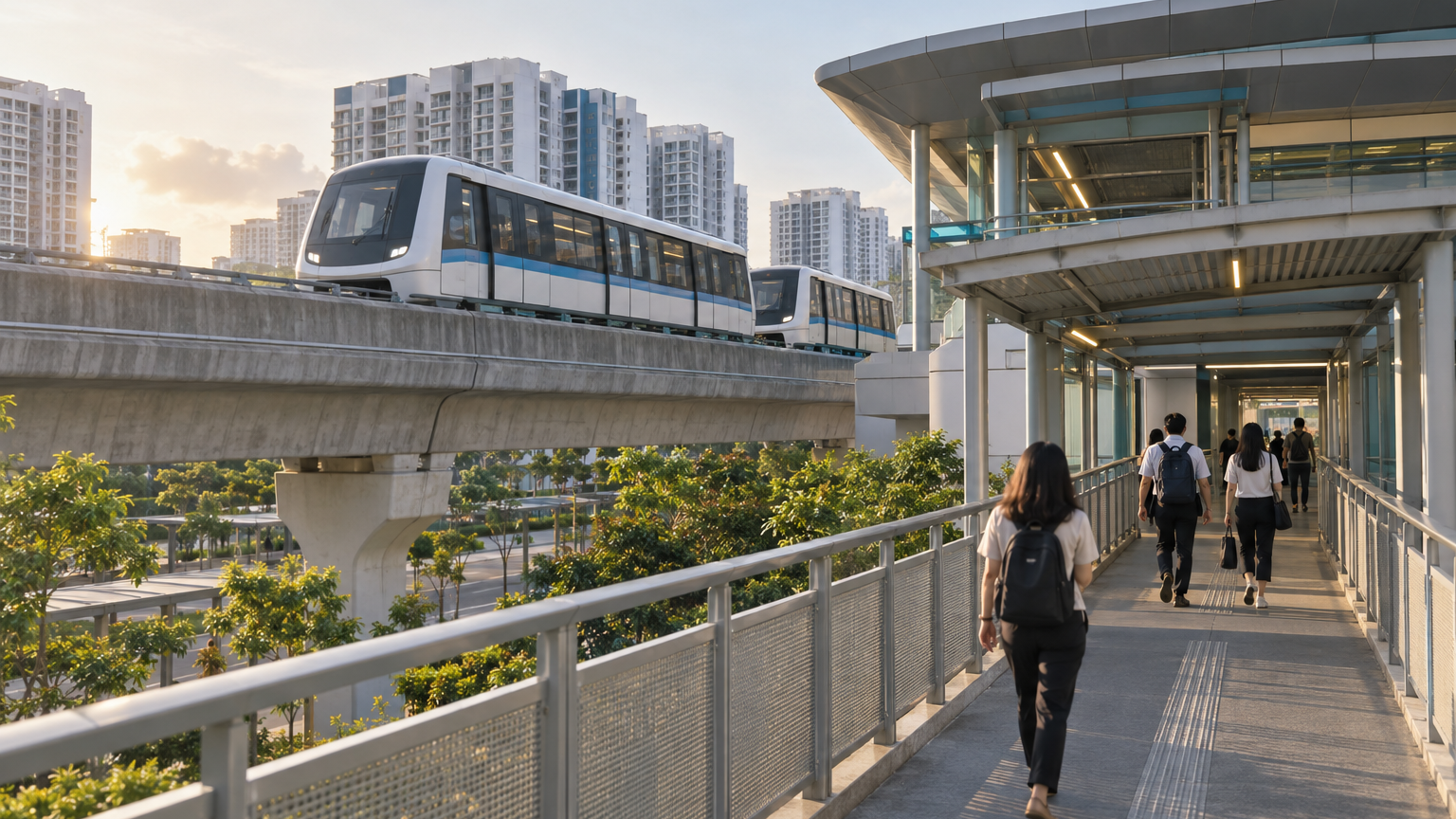 Illustrative Singapore infrastructure scene for Two-Car LRT Rollout Brings More Room to Sengkang and Punggol